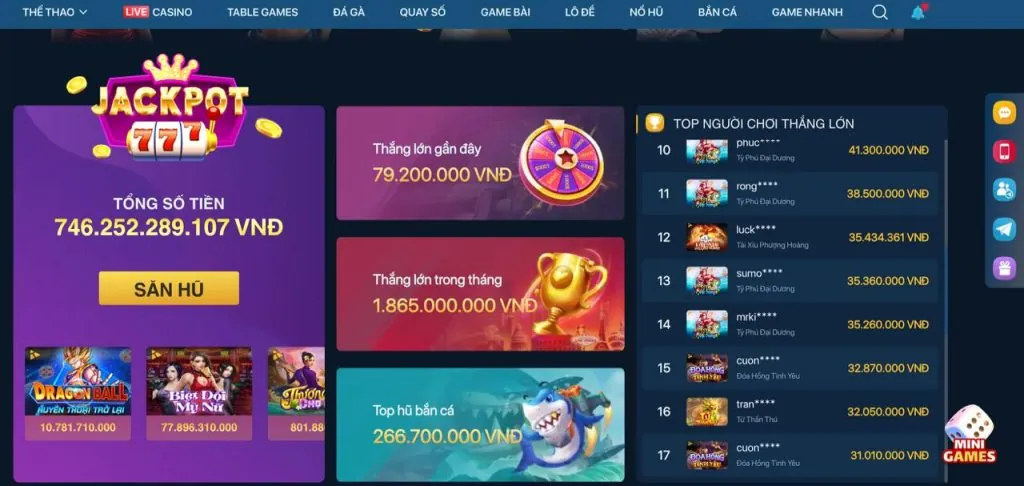 Hình ảnh đa dạng các trò chơi tại 1133win: thể thao, casino, nổ hũ
